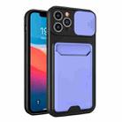 Sliding Camera Cover Design TPU + PC Shockproof Phone Case with Card Slot For iPhone 13 Pro(Lilac Purple) - 1