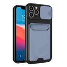 Sliding Camera Cover Design TPU + PC Shockproof Phone Case with Card Slot For iPhone 13 Pro(Lavender Grey) - 1