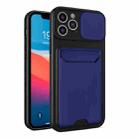 Sliding Camera Cover Design TPU + PC Shockproof Phone Case with Card Slot For iPhone 13 Pro Max(Royal Blue) - 1