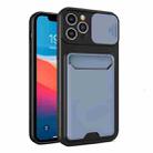 Sliding Camera Cover Design TPU + PC Shockproof Phone Case with Card Slot For iPhone 13 Pro Max(Lavender Grey) - 1