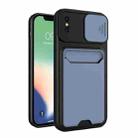 Sliding Camera Cover Design TPU + PC Shockproof Phone Case with Card Slot For iPhone X / XS(Lavender Grey) - 1
