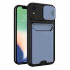 Sliding Camera Cover Design TPU + PC Shockproof Phone Case with Card Slot For iPhone XR(Lavender Grey) - 1