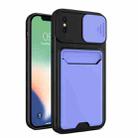 Sliding Camera Cover Design TPU + PC Shockproof Phone Case with Card Slot For iPhone XS Max(Lilac Purple) - 1
