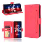 For vivo iQOO 8 Pro Skin Feel Calf Pattern Horizontal Flip Leather Phone Case with Holder & Card Slots & Photo Frame(Red) - 1