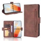 For vivo iQOO 8 Skin Feel Calf Pattern Horizontal Flip Leather Phone Case with Holder & Card Slots & Photo Frame(Brown) - 1