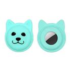 Serious Face Cute Cartoon Pet Collar Anti-lost Tracker Silicone Case For AirTag(Mint Green) - 1