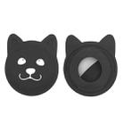 Serious Face Cute Cartoon Pet Collar Anti-lost Tracker Silicone Case For AirTag(Black) - 1