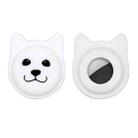 Serious Face Cute Cartoon Pet Collar Anti-lost Tracker Silicone Case For AirTag(White) - 1