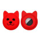 Serious Face Cute Cartoon Pet Collar Anti-lost Tracker Silicone Case For AirTag(Red) - 1
