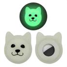 Serious Face Cute Cartoon Pet Collar Anti-lost Tracker Silicone Case For AirTag(Fluorescent Green) - 1