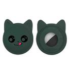 Naughty Smiley Cute Cartoon Pet Collar Anti-lost Tracker Silicone Case For AirTag(Dark Green) - 1