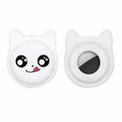 Naughty Smiley Cute Cartoon Pet Collar Anti-lost Tracker Silicone Case For AirTag(White) - 1
