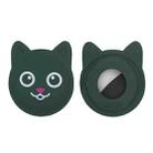 Hanhan Smiley Cute Cartoon Pet Collar Anti-lost Tracker Silicone Case For AirTag(Dark Green) - 1