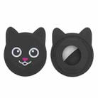 Hanhan Smiley Cute Cartoon Pet Collar Anti-lost Tracker Silicone Case For AirTag(Black) - 1