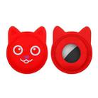 Hanhan Smiley Cute Cartoon Pet Collar Anti-lost Tracker Silicone Case For AirTag(Red) - 1