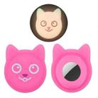 Hanhan Smiley Cute Cartoon Pet Collar Anti-lost Tracker Silicone Case For AirTag(Fluorescent Pink) - 1