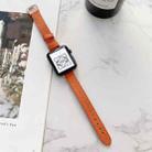 Litchi Texture Slimming Strap Watch Band For Apple Watch Series 8&7 41mm / SE 2&6&SE&5&4 40mm / 3&2&1 38mm(Orange) - 1