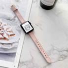 Litchi Texture Slimming Strap Watch Band For Apple Watch Ultra 49mm / Series 8&7 45mm / SE 2&6&SE&5&4 44mm / 3&2&1 42mm(Pink) - 1