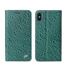 For iPhone X / XS Crocodile Texture PC + TPU Horizontal Flip Leather Case with Holder & Card Slots & Wallet(Green) - 1