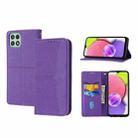For Samsung Galaxy A03 EU Version Woven Texture Stitching Magnetic Horizontal Flip PU Leather Phone Case(Purple) - 1