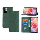 For Xiaomi Redmi Note 11 Woven Texture Stitching Magnetic Horizontal Flip PU Leather Phone Case(Green) - 1