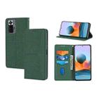 For Xiaomi Redmi Note 11 Pro Woven Texture Stitching Magnetic Horizontal Flip PU Leather Phone Case(Green) - 1