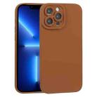 For iPhone 13 Pro TPU Oil-sprayed Soft Phone Case (Brown) - 1