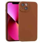 For iPhone 13 TPU Oil-sprayed Soft Phone Case(Brown) - 1