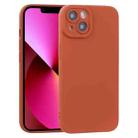 For iPhone 13 TPU Oil-sprayed Soft Phone Case(Red Brown) - 1