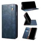 For Google Pixel 6 Simple Wax Crazy Horse Texture Leather Phone Case with Card Slots & Wallet(Navy Blue) - 1