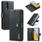 For OnePlus Nord N200 5G DG.MING Crazy Horse Texture Flip Detachable Magnetic Leather Case with Holder & Card Slots & Wallet(Black) - 1