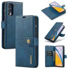 For OnePlus Nord N200 5G DG.MING Crazy Horse Texture Flip Detachable Magnetic Leather Case with Holder & Card Slots & Wallet(Blue) - 1