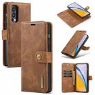 For OnePlus Nord N200 5G DG.MING Crazy Horse Texture Flip Detachable Magnetic Leather Case with Holder & Card Slots & Wallet(Brown) - 1
