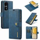 For Huawei P50 DG.MING Crazy Horse Texture Flip Detachable Magnetic Leather Case with Holder & Card Slots & Wallet(Blue) - 1