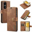 For Huawei P50 DG.MING Crazy Horse Texture Flip Detachable Magnetic Leather Case with Holder & Card Slots & Wallet(Brown) - 1