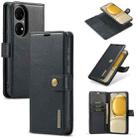 For Huawei P50 Pro DG.MING Crazy Horse Texture Flip Detachable Magnetic Leather Case with Holder & Card Slots & Wallet(Black) - 1