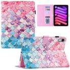 For iPad mini 6 Silk Texture Horizontal Flip Tablet Leather Case with Holder & Card Slot & Sleep / Wake-up Function(Colorful Scales) - 1