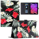 For iPad mini 6 Silk Texture Horizontal Flip Tablet Leather Case with Holder & Card Slot & Sleep / Wake-up Function(Black Flower) - 1