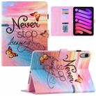For iPad mini 6 Silk Texture Horizontal Flip Tablet Leather Case with Holder & Card Slot & Sleep / Wake-up Function(Dream Chasing Butterfly) - 1