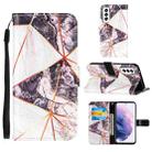 For Samsung Galaxy S22+ 5G Marble Stitching Horizontal Flip Leather Phone Case with Holder & Card Slots & Wallet & Lanyard(Black White) - 1