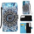 For Samsung Galaxy S22 5G Colored Drawing Pattern Plain Weave Leather Phone Case with Holder & Card Slot & Wallet & Lanyard(Undersea Mandala) - 1