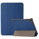 For iPad mini 6 3-folding Skin Texture Horizontal Flip TPU + PU Tablet Leather Case with Holder(Navy Blue) - 1