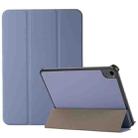 For iPad mini 6 3-folding Skin Texture Horizontal Flip TPU + PU Tablet Leather Case with Holder(Lavender Grey) - 1