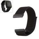 For Fitbit Versa / Versa 2 Nylon Watch Band with Hook and Loop Fastener(Black) - 1