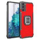 For Samsung Galaxy S20 FE Fierce Warrior Series Armor Aluminum Alloy + TPU Phone Case with Ring Holder(Red) - 1