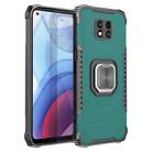 For Motorola Moto G Power 2021 Fierce Warrior Series Armor Aluminum Alloy + TPU Phone Case with Ring Holder(Green) - 1