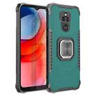 For Motorola Moto G Play 2021 Fierce Warrior Series Armor Aluminum Alloy + TPU Phone Case with Ring Holder(Green) - 1