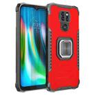 For Motorola Moto G9 / G9 Play / E7 Plus Fierce Warrior Series Armor Aluminum Alloy + TPU Phone Case with Ring Holder(Red) - 1