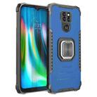 For Motorola Moto G9 / G9 Play / E7 Plus Fierce Warrior Series Armor Aluminum Alloy + TPU Phone Case with Ring Holder(Blue) - 1