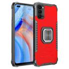 For OPPO Reno4 5G / 4G Fierce Warrior Series Armor Aluminum Alloy + TPU Phone Case with Ring Holder(Red) - 1